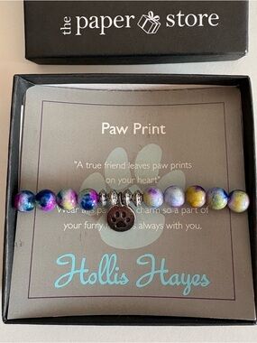 Hollis Hayes Multicolor Paw Print Beaded Bracelet